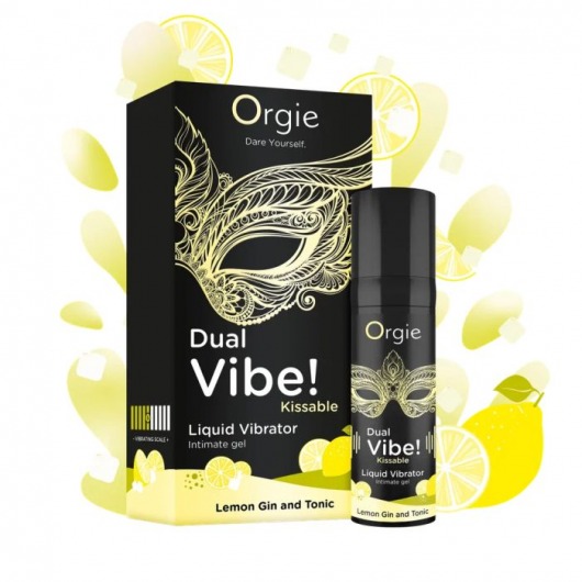 Съедобный жидкий вибратор Dual Vibe! со вкусом лимонного джина с тоником - 15 мл. - ORGIE - купить с доставкой в Новороссийске