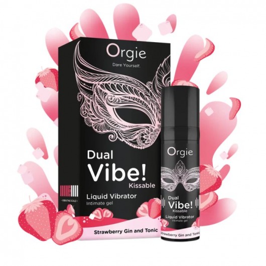 Съедобный жидкий вибратор Dual Vibe! со вкусом клубничного джина с тоником - 15 мл. - ORGIE - купить с доставкой в Новороссийске