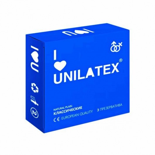 Классические презервативы Unilatex Natural Plain - 3 шт. - Unilatex - купить с доставкой в Новороссийске