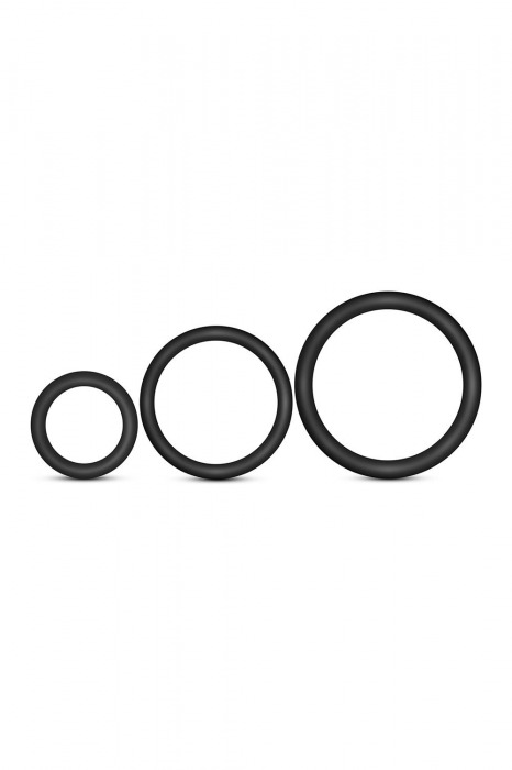 Набор из 3 черных эрекционных колец Cock Ring Set - Blush Novelties - в Новороссийске купить с доставкой