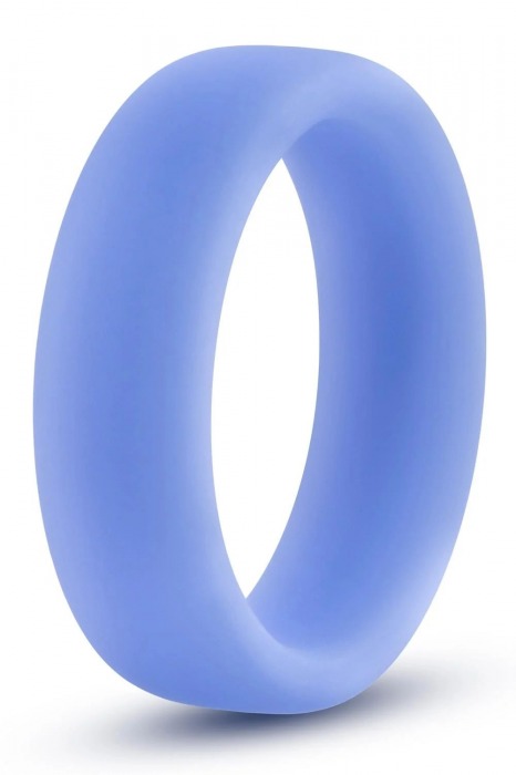 Голубое люминесцентное кольцо Silicone Glo Cock Ring - Blush Novelties - в Новороссийске купить с доставкой