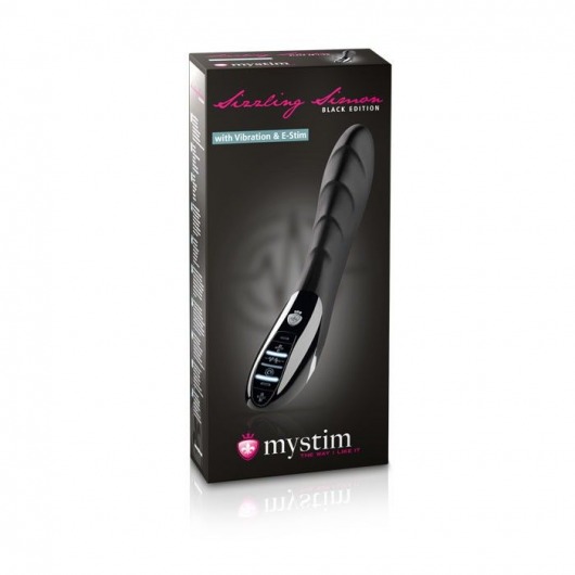 Вибратор с электростимуляцией Sizzling Simon Black Edition - 27 см. - MyStim - купить с доставкой в Новороссийске