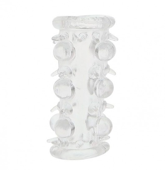 Прозрачная насадка на пенис с шипами и бугорками JELLY JOY LUST CLUSTER CLEAR - Dream Toys - в Новороссийске купить с доставкой