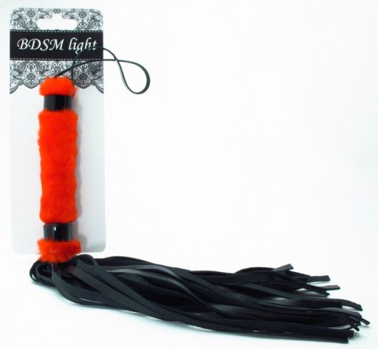 Нежная плеть с красным мехом BDSM Light - 43 см. - БДСМ Арсенал - купить с доставкой в Новороссийске