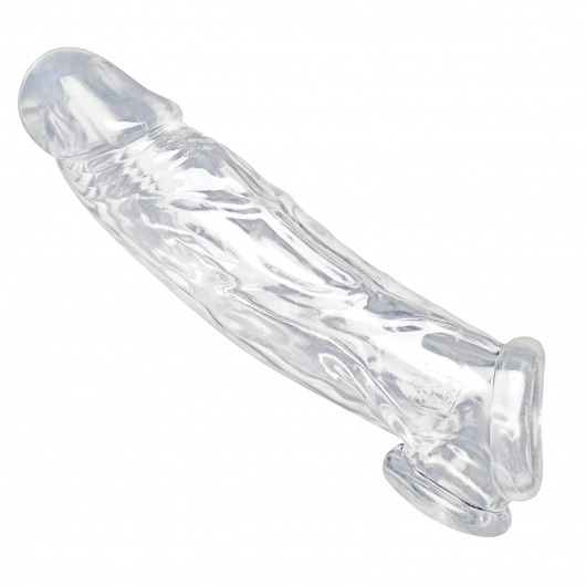 Прозрачная насадка для увеличения члена Realistic Clear Penis Enhancer and Ball Stretcher - 20,3 см. - XR Brands - в Новороссийске купить с доставкой