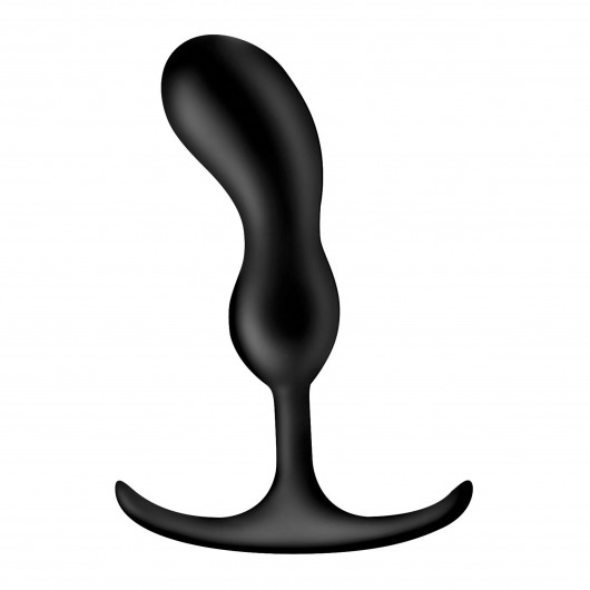 Черный массажер простаты с утяжелителями Premium Silicone Weighted Prostate Plug Medium - 16,3 см. - XR Brands - в Новороссийске купить с доставкой