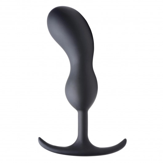 Черный массажер простаты с утяжелителями Premium Silicone Weighted Prostate Plug Large - 18,8 см. - XR Brands - в Новороссийске купить с доставкой