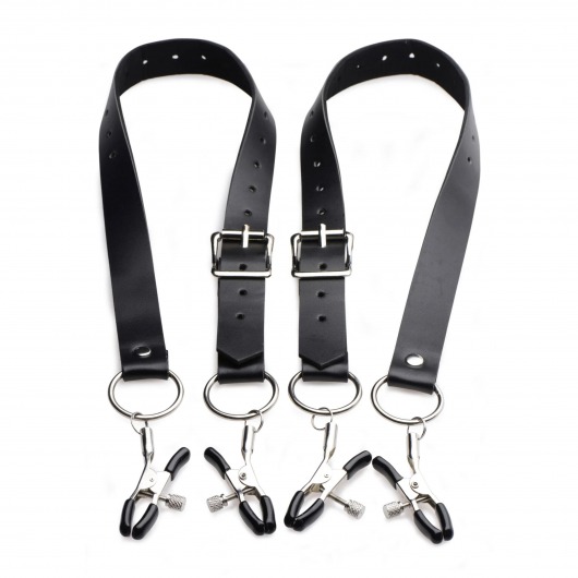 Ремни с зажимами для половых губ Spread Labia Spreader Straps with Clamps - XR Brands - купить с доставкой в Новороссийске