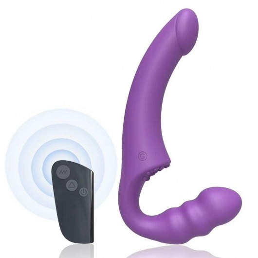 Фиолетовый безремневой страпон Straples Strap-On Dildo - Erokay - купить с доставкой в Новороссийске