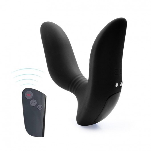 Черный вибромассажер простаты 3,5’’ Remote Control Curve P-spot Massager - 12 см. - Erokay - в Новороссийске купить с доставкой