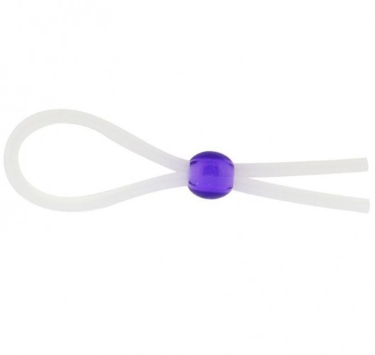 Прозрачное лассо с фиолетовой бусиной SILICONE COCK RING WITH BEAD LAVENDER - NMC - в Новороссийске купить с доставкой