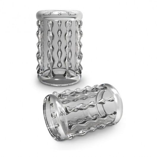 Прозрачная насадка с бороздками STAY HARD COCK SLEEVE 04 CLEAR - Blush Novelties - в Новороссийске купить с доставкой
