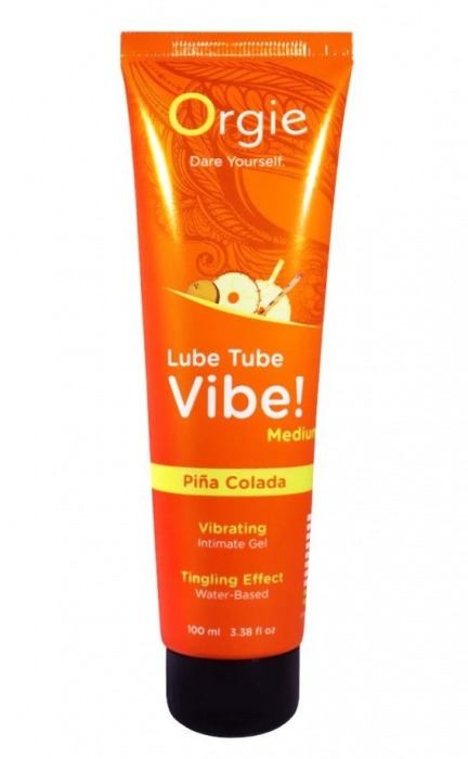 Гель с эффектом вибрации Lube Tube Vibe Medium Pina Colada - 100 мл. - ORGIE - купить с доставкой в Новороссийске