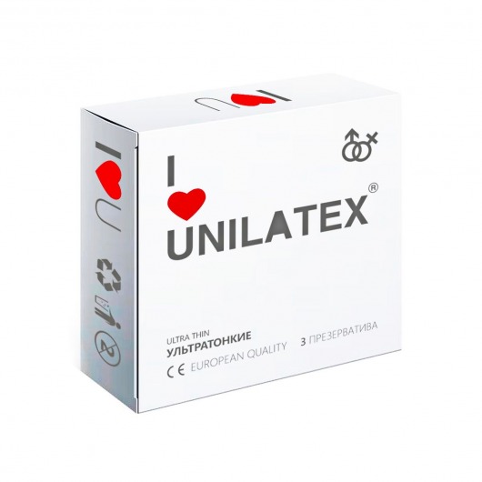 Ультратонкие презервативы Unilatex Ultra Thin - 3 шт. - Unilatex - купить с доставкой в Новороссийске