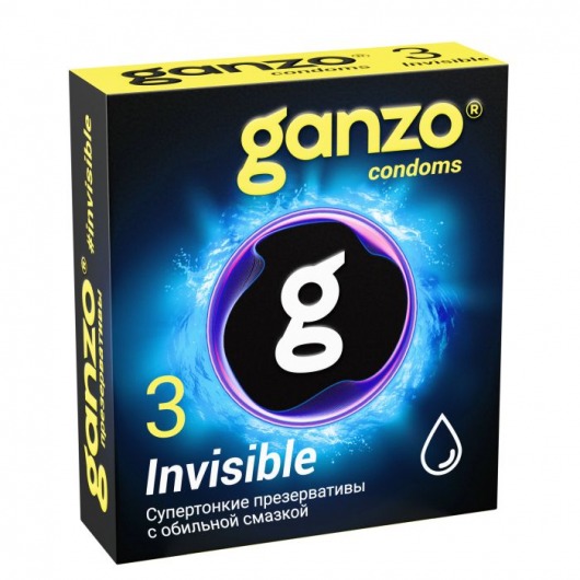 Супертонкие презервативы Ganzo Invisible - 3 шт. - Ganzo - купить с доставкой в Новороссийске