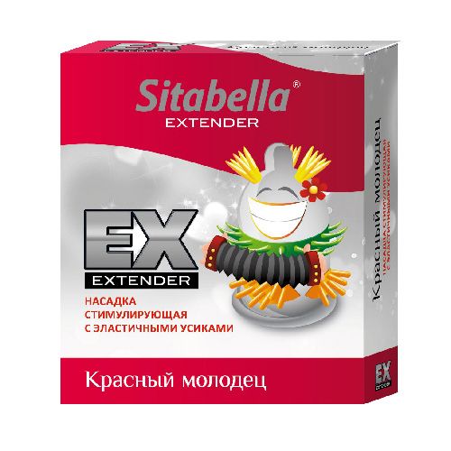 Стимулирующая насадка Sitabella Extender  Красный молодец - Sitabella - купить с доставкой в Новороссийске