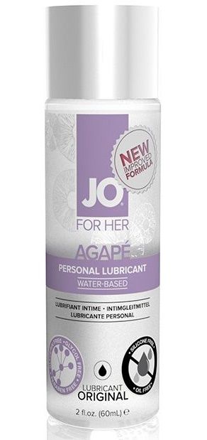 Лубрикант на водной основе для женщин JO AGAPE LUBRICANT ORIGINAL - 60 мл. - System JO - купить с доставкой в Новороссийске