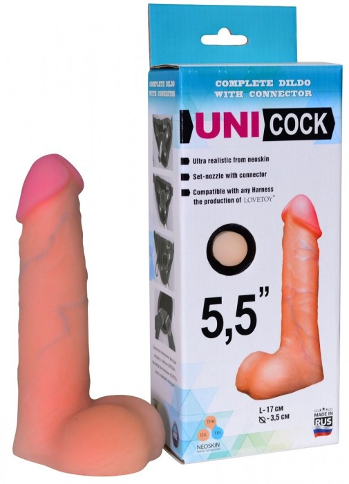 Фаллическая насадка Харнесс UNICOCK 5,5  - 17 см. - LOVETOY (А-Полимер) - купить с доставкой в Новороссийске