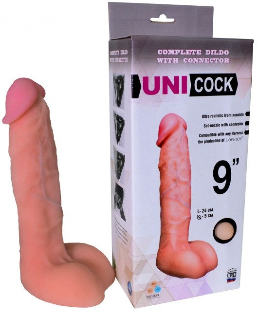 Фаллическая насадка Харнесс UNICOCK 9  - 24 см. - LOVETOY (А-Полимер) - купить с доставкой в Новороссийске