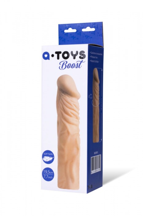 Насадка с ярко выраженной головкой и рельефным стволом - 19 см. - A-toys - в Новороссийске купить с доставкой