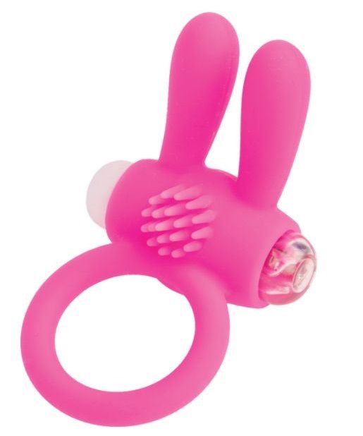 Розовое эрекционное виброкольцо A-toys с ушками - A-toys - в Новороссийске купить с доставкой