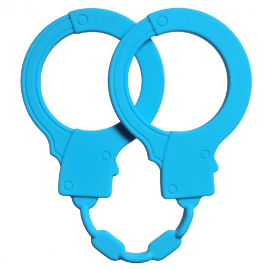 Голубые силиконовые наручники Stretchy Cuffs Turquoise - Lola Games - купить с доставкой в Новороссийске