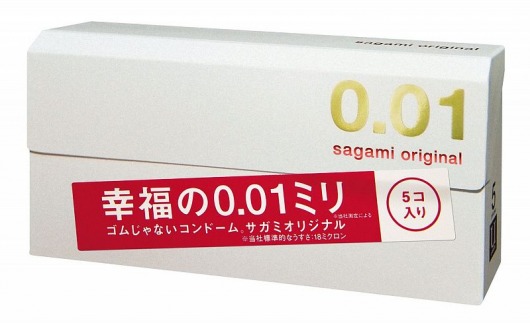 Супер тонкие презервативы Sagami Original 0.01 - 5 шт. - Sagami - купить с доставкой в Новороссийске