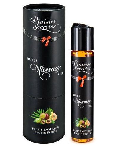 Массажное масло с ароматом экзотических фруктов Huile de Massage Gourmande Fruits Exotiques - 59 мл. - Plaisir Secret - купить с доставкой в Новороссийске