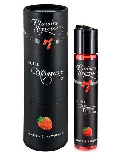 Массажное масло с ароматом клубники Huile de Massage Gourmande Fraise des Bois - 59 мл. - Plaisir Secret - купить с доставкой в Новороссийске
