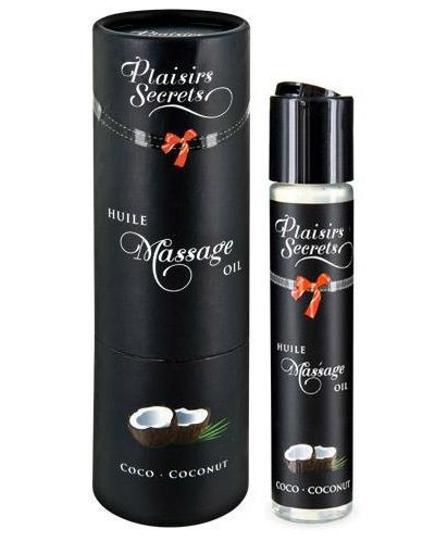 Массажное масло с ароматом кокоса Huile de Massage Gourmande Coco - 59 мл. - Plaisir Secret - купить с доставкой в Новороссийске