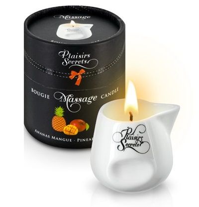 Массажная свеча с ароматом манго и ананаса Bougie de Massage Ananas Mangue - 80 мл. - Plaisir Secret - купить с доставкой в Новороссийске