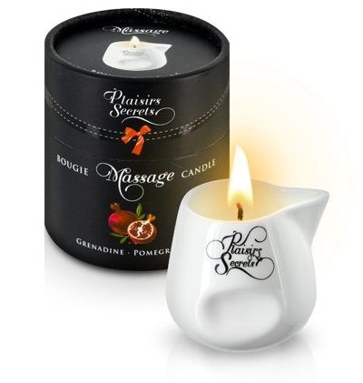 Массажная свеча с ароматом граната Bougie de Massage Gourmande Grenadine - 80 мл. - Plaisir Secret - купить с доставкой в Новороссийске