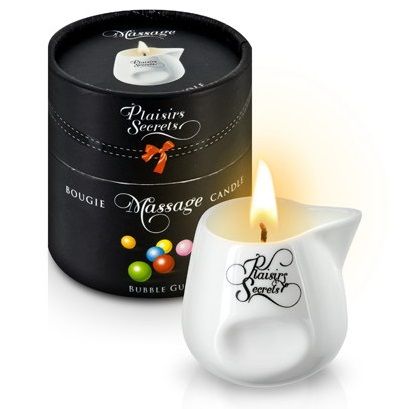 Массажная свеча с ароматом бубль-гума Bougie de Massage Gourmande Bubble Gum - 80 мл. - Plaisir Secret - купить с доставкой в Новороссийске