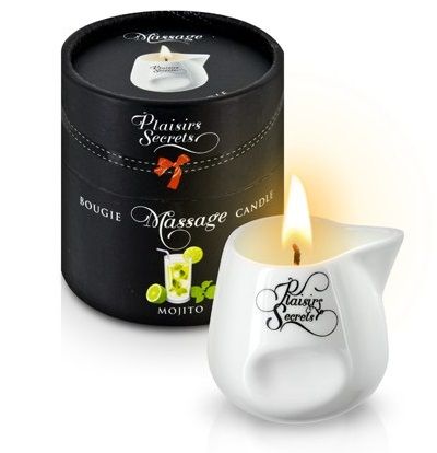 Массажная свеча с ароматом мохито Bougie de Massage Mojito - 80 мл. - Plaisir Secret - купить с доставкой в Новороссийске