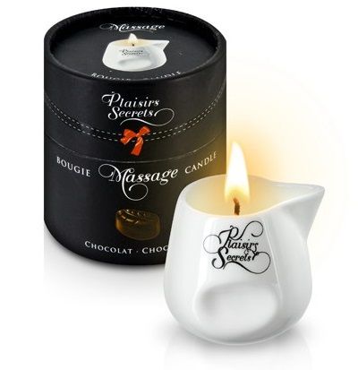 Массажная свеча с ароматом шоколада Bougie de Massage Gourmande Chocolat - 80 мл. - Plaisir Secret - купить с доставкой в Новороссийске