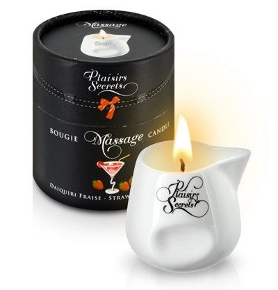 Массажная свеча с ароматом клубничного дайкири Bougie de Massage Daikiri Fraise - 80 мл. - Plaisir Secret - купить с доставкой в Новороссийске