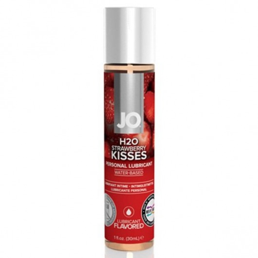 Смазка с ароматом клубники JO Flavored Strawberry Kiss - 30 мл. - System JO - купить с доставкой в Новороссийске