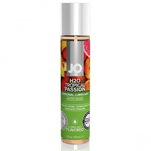 Смазка с ароматом тропических фруктов JO Flavored Tropical Passion - 30 мл. - System JO - купить с доставкой в Новороссийске