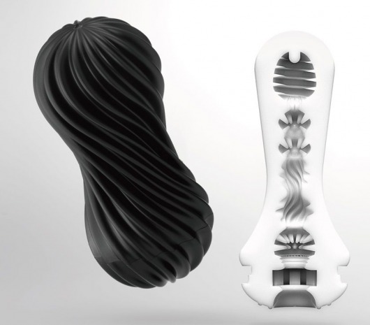 Мастурбатор FLEX Rocky Black с плотным рельефом - Tenga - в Новороссийске купить с доставкой