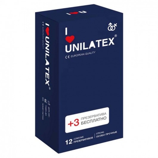 Ультрапрочные презервативы Unilatex Extra Strong - 12 шт. + 3 шт. в подарок - Unilatex - купить с доставкой в Новороссийске