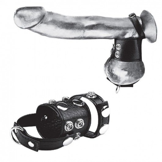 Утяжка на пенис и мошонку Cock Ring With 1.5  Ball Stretcher And Optional Weight Ring - BlueLine - купить с доставкой в Новороссийске