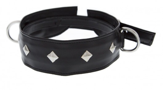 Полиуретановый ошейник с пуклями и D-кольцами Collar with Studs - Blush Novelties - купить с доставкой в Новороссийске