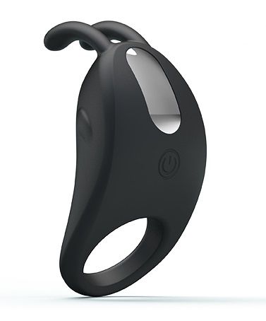 Чёрное эрекционное кольцо с вибрацией Rabbit Vibrator - Baile - в Новороссийске купить с доставкой