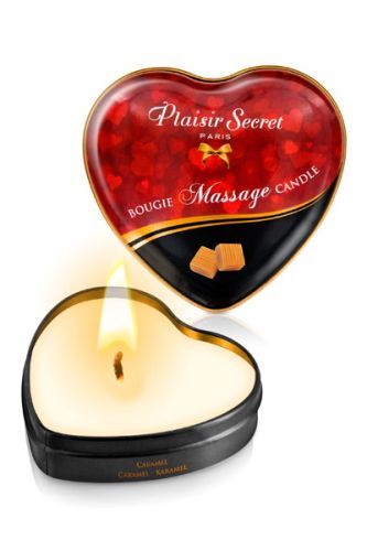 Массажная свеча с ароматом карамели Bougie Massage Candle - 35 мл. - Plaisir Secret - купить с доставкой в Новороссийске