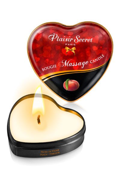 Массажная свеча с ароматом персика Bougie Massage Candle - 35 мл. - Plaisir Secret - купить с доставкой в Новороссийске