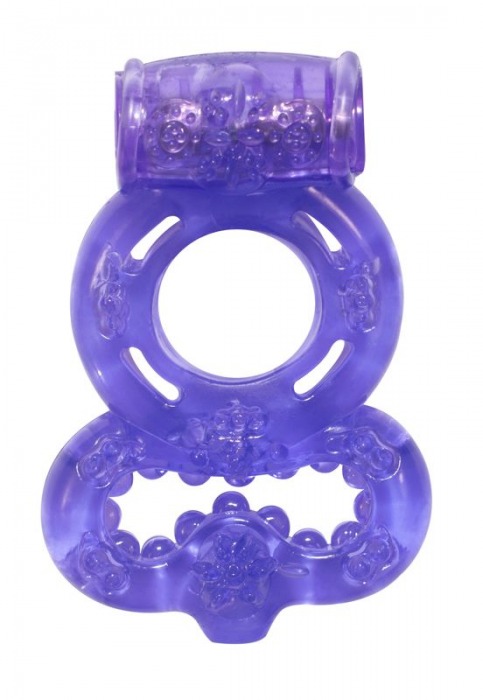 Фиолетовое эрекционное кольцо Rings Treadle с подхватом - Lola Games - в Новороссийске купить с доставкой
