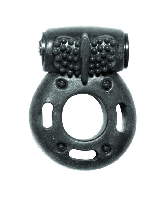 Черное эрекционное кольцо с вибрацией Rings Axle-pin - Lola Games - в Новороссийске купить с доставкой