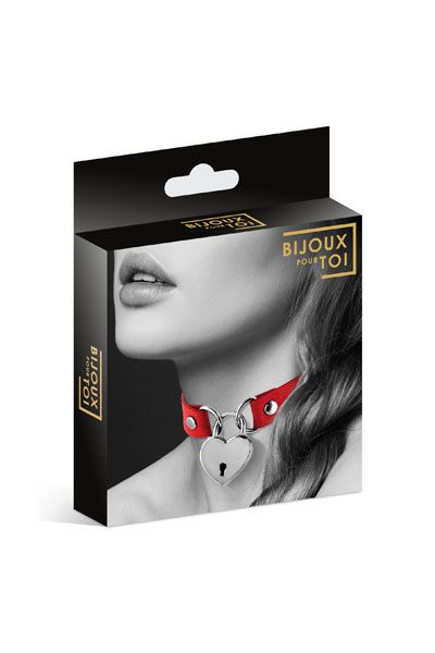 Красный чокер с замком в форме сердца - Bijoux Pour Toi - купить с доставкой в Новороссийске