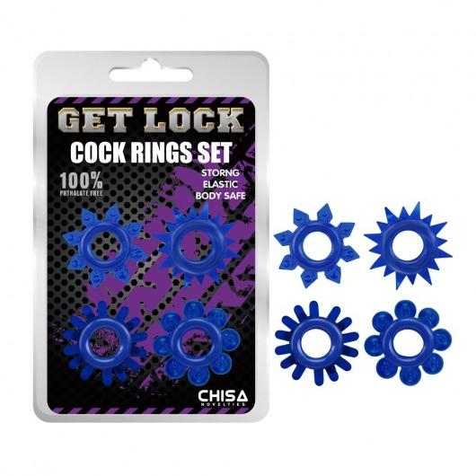 Набор из 4 синих колец Get Lock - Chisa - в Новороссийске купить с доставкой