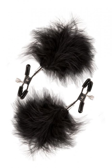 Зажимы для сосков с пухом FEATHERED NIPPLE CLAMPS - Blush Novelties - купить с доставкой в Новороссийске